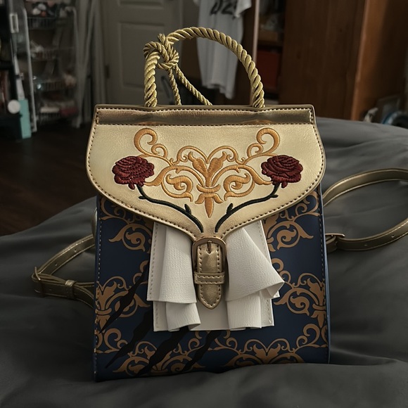 Disney Beauty & The Beast Cosplay Tapestry Mini Backpack Danielle Nicole NWOT - Picture 9 of 12